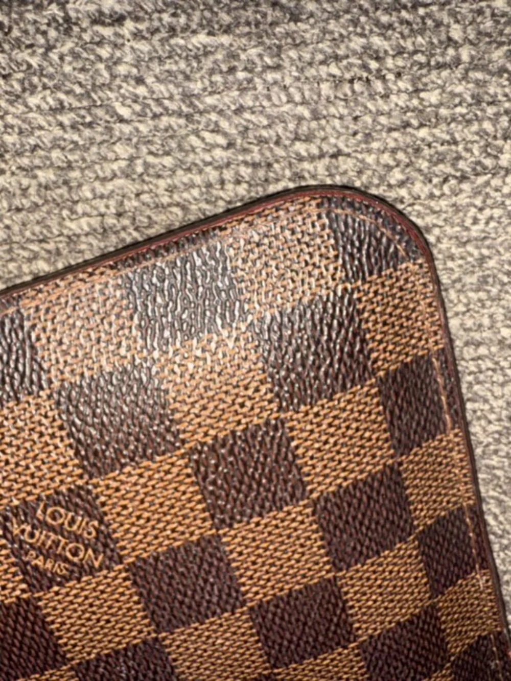 Louis Vuitton Damier Ebene Neverfull Wrislet Pouchette